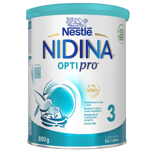 NESTLÉ NIDINA Optipro 3 Latte di Crescita Polvere per Bambini da 1 anno, Latta 800g