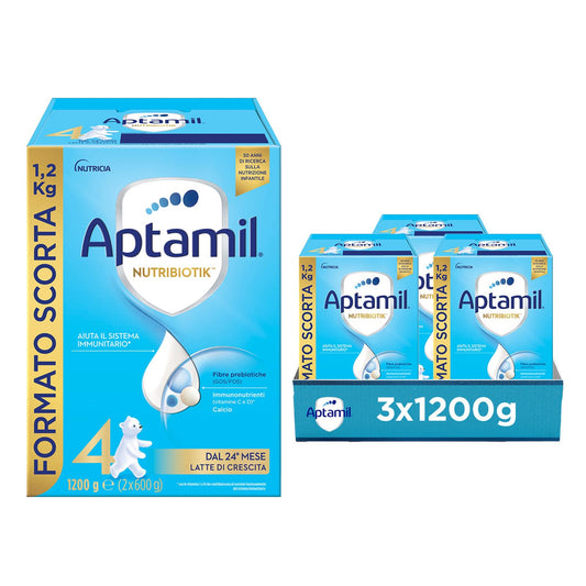 APTAMIL 4 - Latte di Crescita in Polvere per Bambini dai 24 mesi - Formato Convenienza da 3600 grammi (3 confezioni da 1200g)
